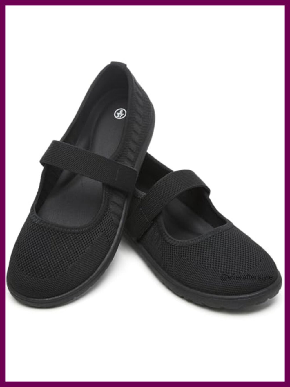 Womens Wide Toe Box Knit Mary Jane Flats Comfortable Walking Shoes